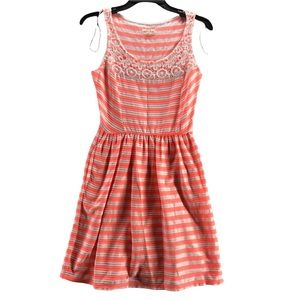 Maison Jules size XS Pink White Striped Sleeveless A Line Knit Dress